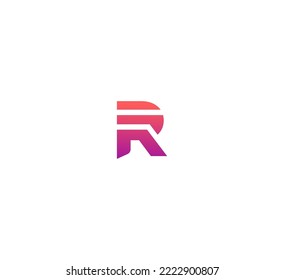 R Buchstaben Logo Design Template Elemente. Modernes abstraktes Logo für digitale Buchstaben. Vektorgrafik.