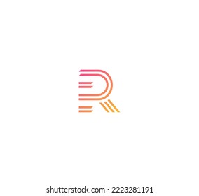 Elementos de plantilla de diseño de logotipo de letra R. Logo de la letra digital abstracta moderna. Ilustración vectorial.