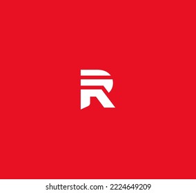 R Buchstaben Logo Design Template Elemente. Modernes abstraktes Logo für digitale Buchstaben. Vektorgrafik.