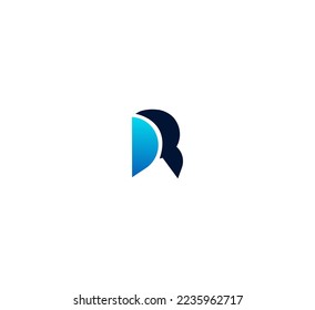 R Buchstaben Logo Design Template Elemente. Modernes abstraktes Logo für digitale Buchstaben. Vektorgrafik.