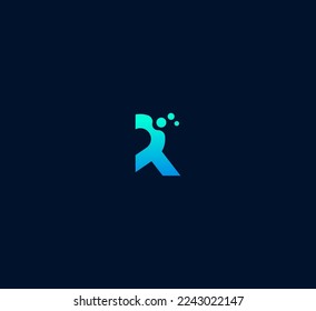 R letter logo design template elements. Modern abstract digital alphabet letter logo. Vector illustration.