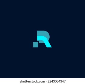 R letter logo design template elements. Modern abstract digital alphabet letter logo. Vector illustration.