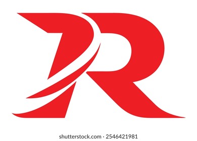 R letter  logo design template 