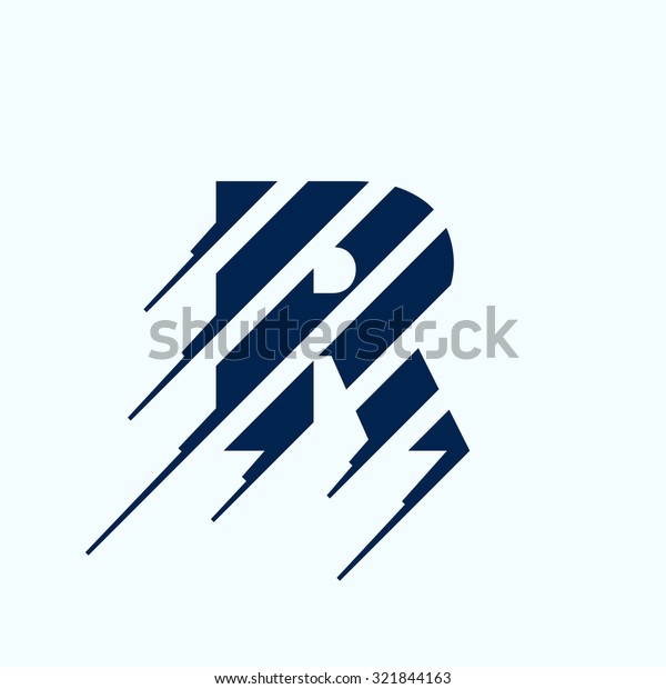 R letter logo design template. Fast speed
vector unusual letter. Vector design template elements for your
application or corporate
identity.