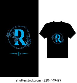R letter logo design for T-shirt