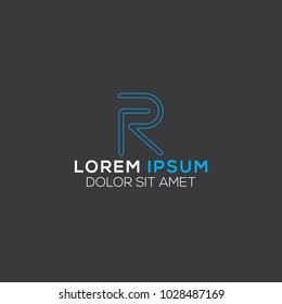 R Letter Logo Design Vector Template, Modern Illustration