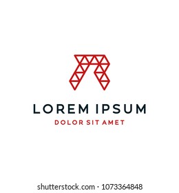 R letter logo design vector illustration.