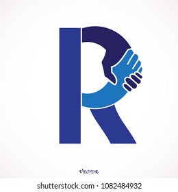 Diseño del logotipo de la letra R.  Diseño vectorial.