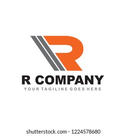 R letter logo design vector template