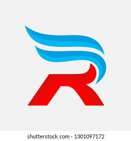 R letter logo design vector illustration template