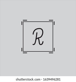 R letter logo design with vector graphic