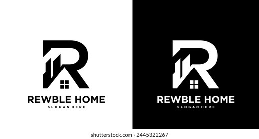 R Letter Logo Design - vector for construction, home, real estate, property, building. creative Monogram. Premium Business home logo icon.