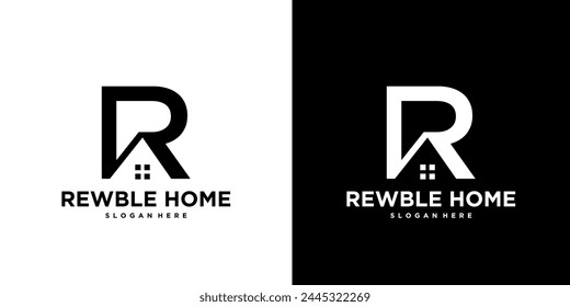 R Letter Logo Design - vector for construction, home, real estate, property, building. creative Monogram. Premium Business home logo icon.