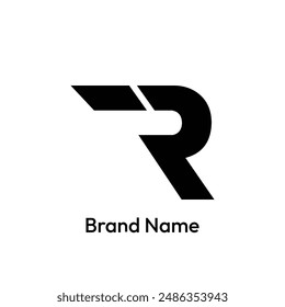 R Letter Logo Design. white Background.