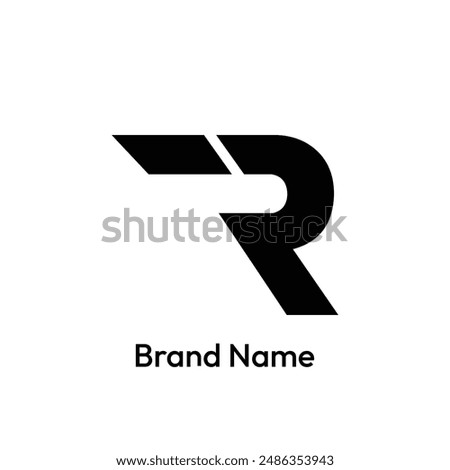 R Letter Logo Design. white Background.