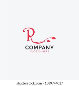 R letter Logo With dot. R Icon Design with flower  Style. illustration of S letter logo.