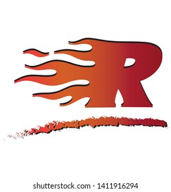 R letter logo eps vector