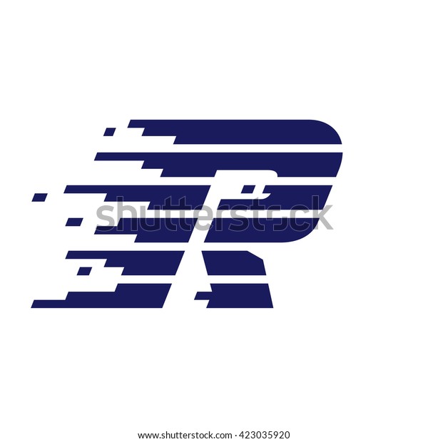 R letter logo with fast speed lines. Vector\
design template elements for your sportswear, app icon, corporate\
identity, labels or posters.