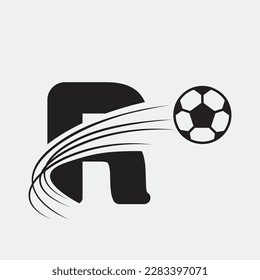 R letter logo, football logo, Sport logo design template vector