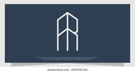 A R letter logo forms a building, clean and modern