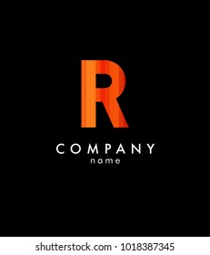 R letter logo geometric design template