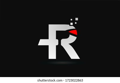 R letter logo icon for business and company with dots design