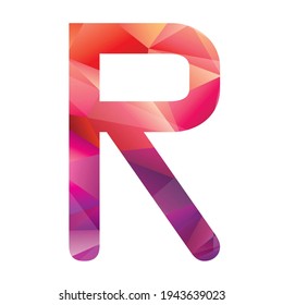 R Letter Logo Icon Colorful Abstract Mosaic Pattern Design template Element in uppercase, abstract art alphabet letter r logo with two triangles