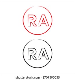 R A letter logo icon design