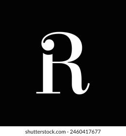 R letter logo, Letter R logo, R letter icon Design black background. Luxury R letter 