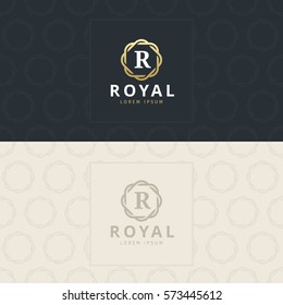 R Letter Logo, Icon with pattern. vector element