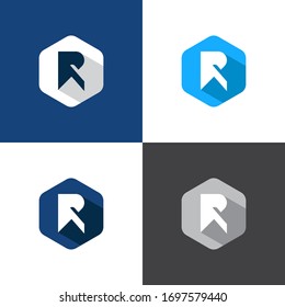 R Letter Logo Icon Vector Template elements, Modern, Corporate, Modern, Unique, Polygon shape