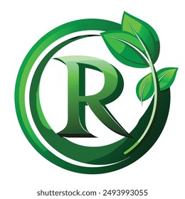 Vector de diseño del logotipo de la hoja inicial del logotipo de la letra R