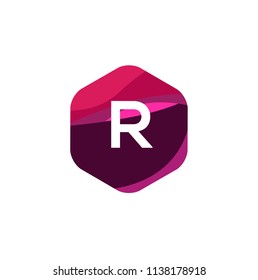 R Letter Logo With Low poly