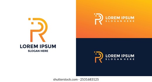 R letter logo with minimalist style