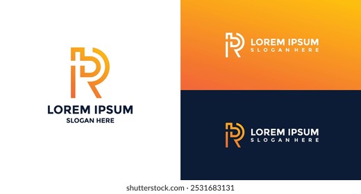 R letter logo with minimalist style
