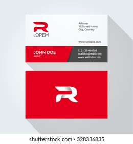 Logotipo de letra R Resumen simple moderno. Plantilla de diseño de tarjeta de presentación corporativa