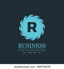 R Letter logo, Monogram design elements, line art logo design. Beautiful Boutique Logo Designs, Business sign, Restaurant, Royalty, Cafe, Hotel, Heraldic, Jewelry, Fashion, Wine. Vector illustration