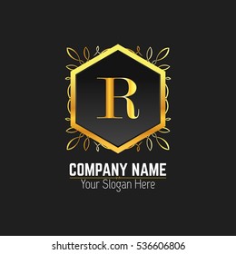 R Letter logo, Monogram design elements, line art logo design. Beautiful Boutique Logo Designs, Business sign, Restaurant, Royalty, Cafe, Hotel, Heraldic, Jewelry, Fashion, Wine. Vector illustration