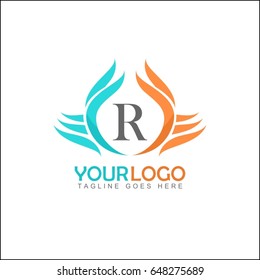 R letter logo. Monogram design elements. Elegant vintage line art. Business sign, identity, label, badge, Cafe, Hotel. Vector illustration