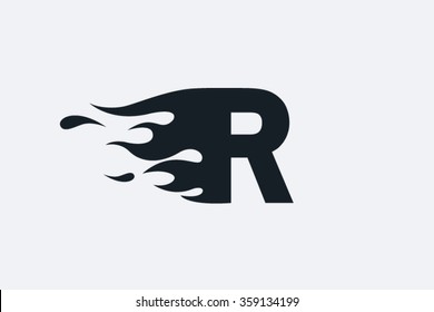 R letter logo, motor oil logo design.