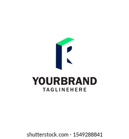 R Letter logo in negative space vector design template elements