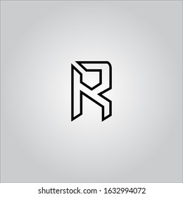 R letter logo with nice white background.Black letter logo.R letter icon.