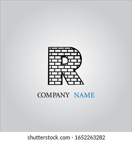 Logo de la letra R con un bonito fondo blanco.