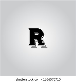 R letter logo with nice white background.R letter icon.