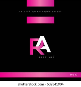R & A Letter logo with Packaging design vector template