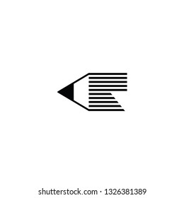 R letter logo. R pen vector logo