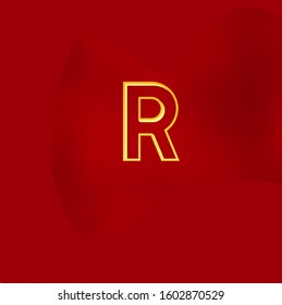 R letter logo with red background.R letter icon.