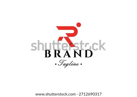 R letter logo for Running with flat vector design style