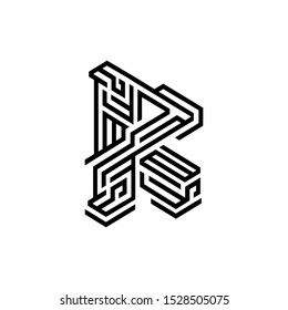 R letter logo script lettering.