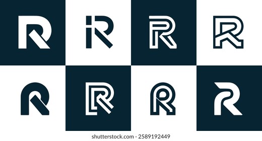 R letter logo set vector